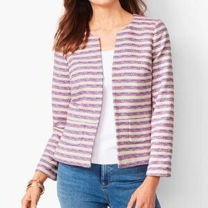 Talbots tweed striped blazer jacket size 12